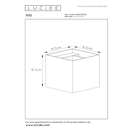 Lucide XIO - Applique murale - LED Dim. - G9 - 1x4W 2700K - Angle du faisceau réglable - Gris