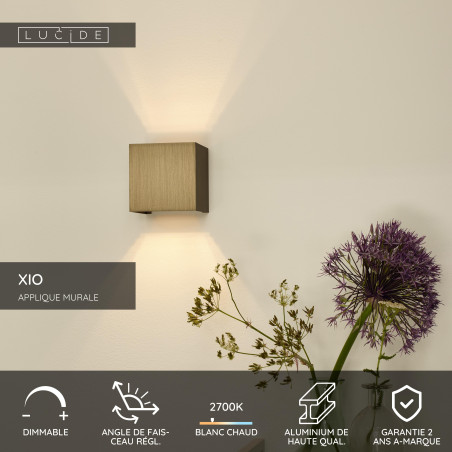Lucide XIO - Applique murale - LED Dim. - G9 - 1x4W 2700K - Angle du faisceau réglable - Rouille
