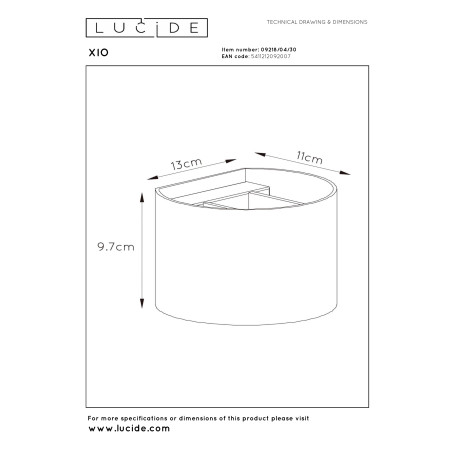 Lucide XIO - Applique murale - LED Dim. - G9 - 1x3,5W 2700K - Angle du faisceau réglable - Noir