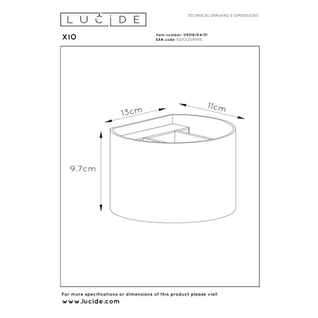 Lucide XIO - Applique murale - LED Dim. - G9 - 1x3,5W 2700K - Angle du faisceau réglable - Blanc