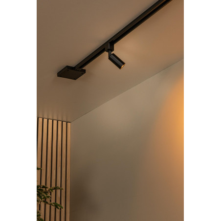 Lucide TRACK RITMO Spot sur rail - Système de rail monophasé / Éclairage sur rail - 1xGU10/MR11 - Noir (Extension)