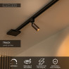 Lucide TRACK RITMO Spot sur rail - Système de rail monophasé / Éclairage sur rail - 1xGU10/MR11 - Café (Extension)