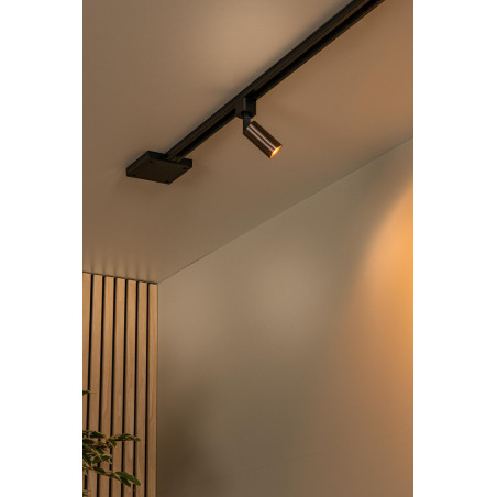 Lucide TRACK RITMO Spot sur rail - Système de rail monophasé / Éclairage sur rail - 1xGU10/MR11 - Café (Extension)