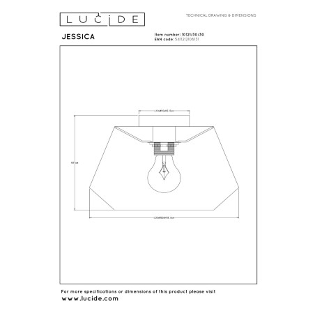 Lucide JESSICA - Plafonnier - Ø 30 cm - 1xE27 - Noir