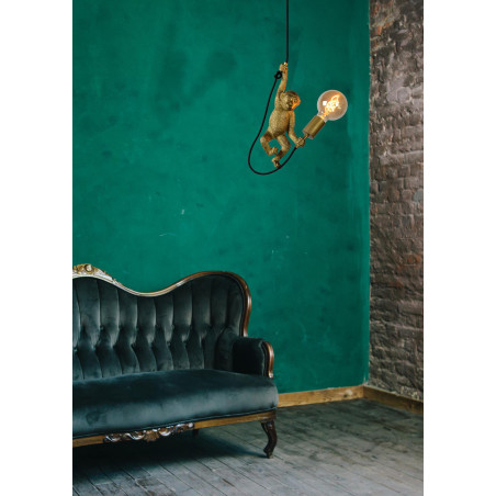 Lucide EXTRAVAGANZA CHIMP - Suspension - Ø 17,6 cm - 1xE27 - Noir