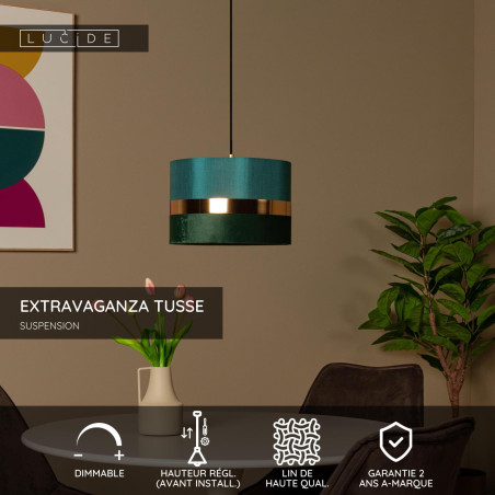 Lucide EXTRAVAGANZA TUSSE - Suspension - Ø 30 cm - 1xE27 - Vert