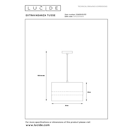 Lucide EXTRAVAGANZA TUSSE - Suspension - Ø 30 cm - 1xE27 - Vert