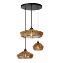 Lucide YUNKAI - Suspension - Ø 60 cm - 3xE27 - Naturel