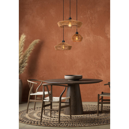 Lucide YUNKAI - Suspension - Ø 60 cm - 3xE27 - Naturel