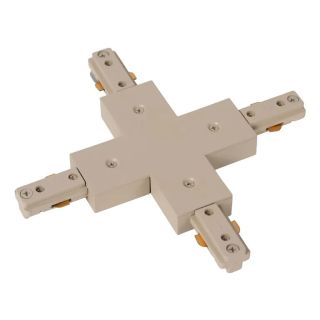 Lucide TRACK connecteur en X - Système de rail monophasé / Éclairage sur rail - Taupe (Extension)