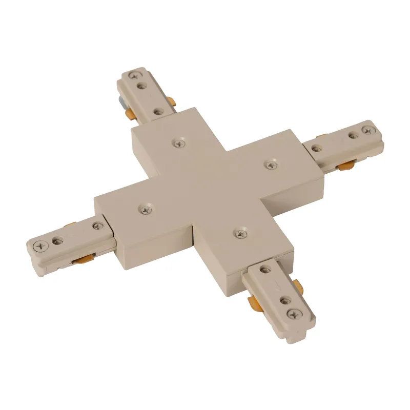 Lucide TRACK connecteur en X - Système de rail monophasé / Éclairage sur rail - Taupe (Extension)