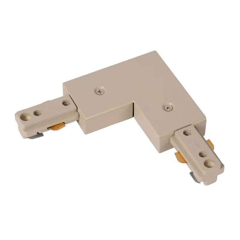 Lucide TRACK connecteur en L - Système de rail monophasé / Éclairage sur rail - Gauche - Taupe(Extension)