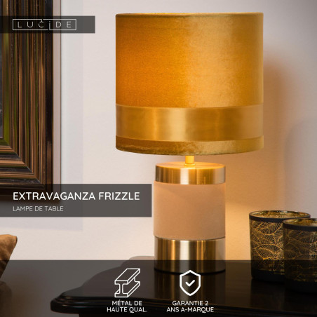 Lucide EXTRAVAGANZA FRIZZLE - Lampe de table - Ø 18 cm - 1xE14 - Jaune