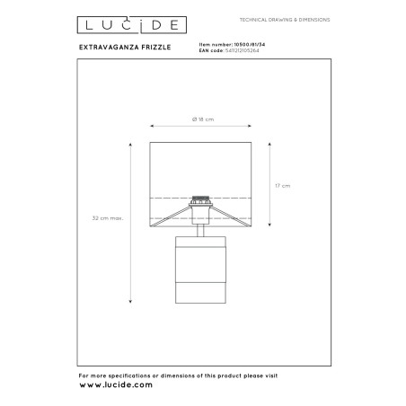 Lucide EXTRAVAGANZA FRIZZLE - Lampe de table - Ø 18 cm - 1xE14 - Jaune
