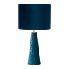 Lucide EXTRAVAGANZA VELVET - Lampe de table - Ø 25 cm - 1xE27 - Turquoise