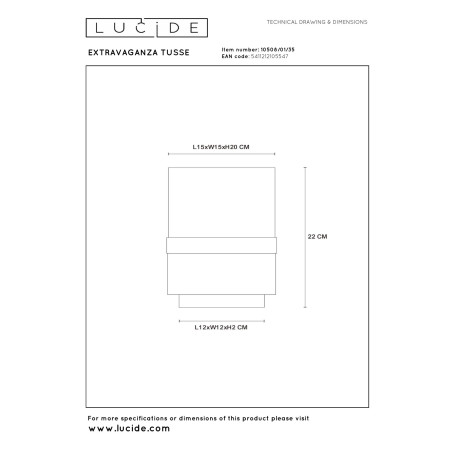 Lucide EXTRAVAGANZA TUSSE - Lampe de table - Ø 15 cm - 1xE14 - Bleu