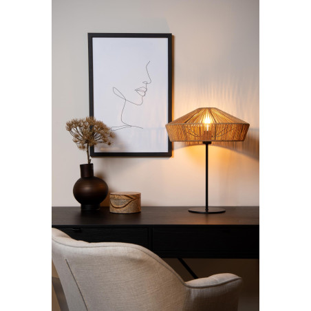 Lucide YUNKAI - Lampe de table - Ø 40 cm - 1xE27 - Naturel