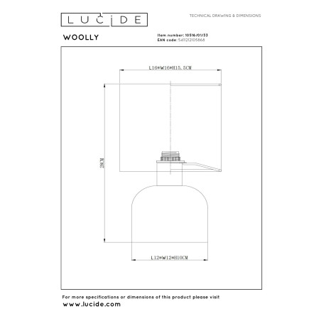 Lucide WOOLLY - Lampe de table - Ø 16 cm - 1xE14 - Vert
