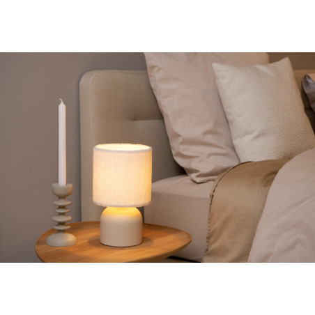 Lucide WOOLLY - Lampe de table - Ø 16 cm - 1xE14 - Crème