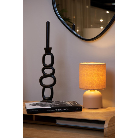 Lucide WOOLLY - Lampe de table - Ø 16 cm - 1xE14 - Jaune Ocre