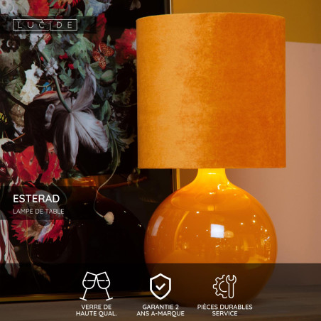 Lucide ESTERAD - Lampe de table - Ø 24 cm - 1xE14 - Jaune Ocre