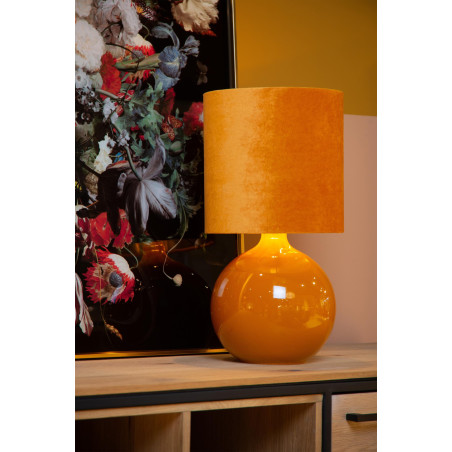 Lucide ESTERAD - Lampe de table - Ø 24 cm - 1xE14 - Jaune Ocre