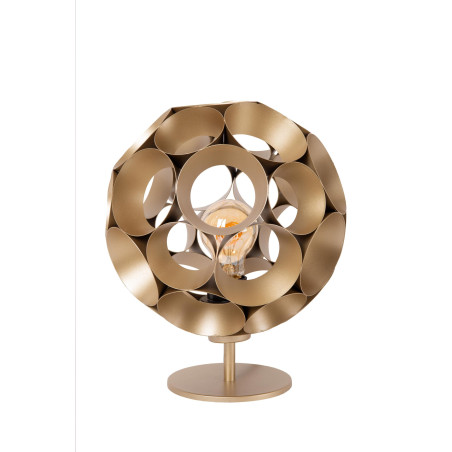 Lucide HANNELORE - Lampe de table - Ø 25 cm - 1xE27 - Or Mat / Laiton