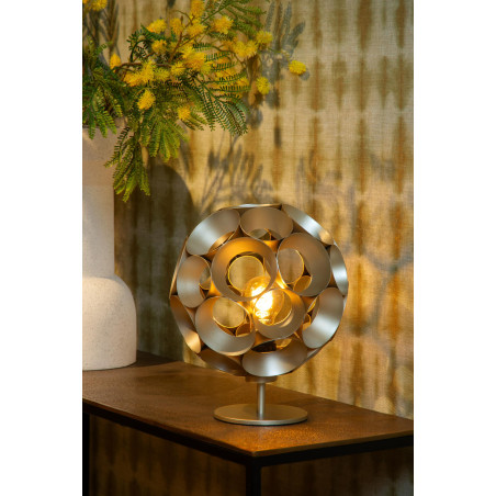 Lucide HANNELORE - Lampe de table - Ø 25 cm - 1xE27 - Or Mat / Laiton