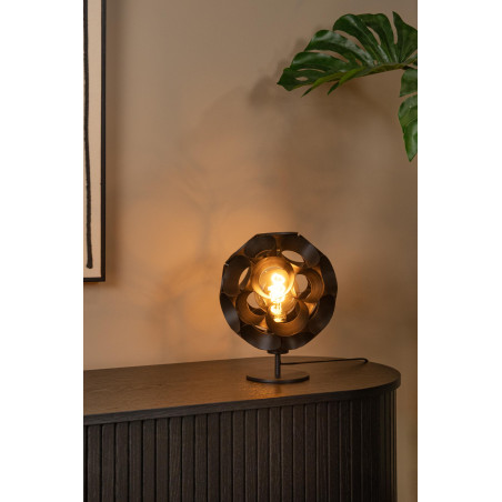 Lucide HANNELORE - Lampe de table - Ø 25 cm - 1xE27 - Noir