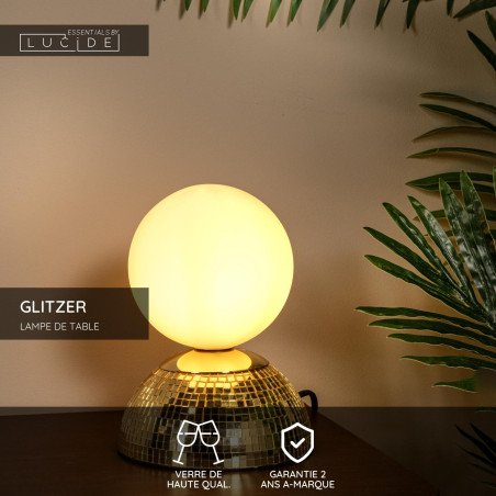 Lucide GLITZER - Lampe de table - Ø 14 cm - 1xG9 - Or - Essential