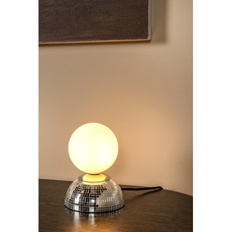 Lucide GLITZER - Lampe de table - Ø 14 cm - 1xG9 - Argenté - Essential