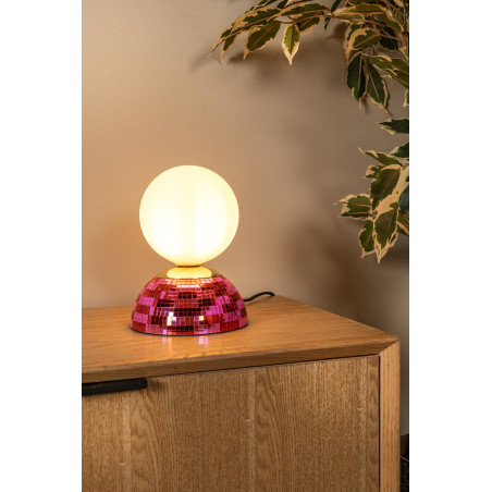 Lucide GLITZER - Lampe de table - Ø 14 cm - 1xG9 - Rose - Essential