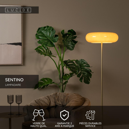 Lucide SENTINO - Lampadaire - Ø 40 cm - 3xG9 - Taupe