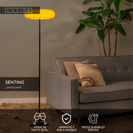 Lucide SENTINO - Lampadaire - Ø 40 cm - 3xG9 - Orange