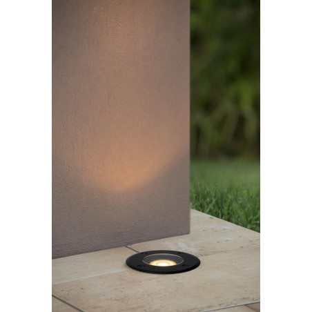 Lucide BILTIN - Spot de sol Intérieur/Extérieur - Ø 10,8 cm - 1xGU10 (MR16) - IP67 - Noir