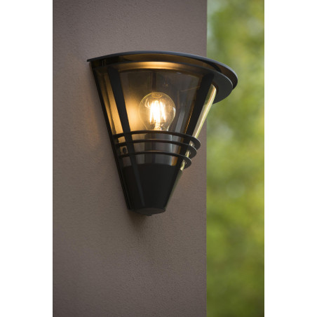 Lucide LIVIA - Applique murale Intérieur/Extérieur - 1xE27 - IP44 - Noir