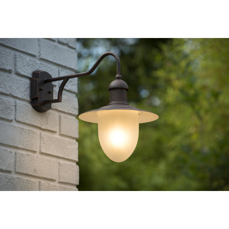 Lucide ARUBA - Applique murale Intérieur/Extérieur - Ø 25 cm - 1xE27 - IP44 - Rouille