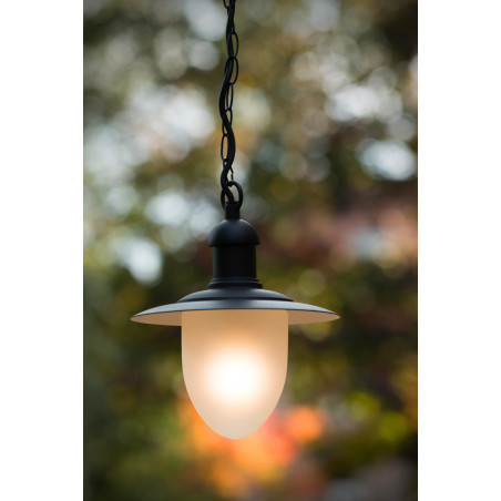 Lucide ARUBA - Suspension Intérieur/Extérieur - Ø 25 cm - 1xE27 - IP44 - Noir