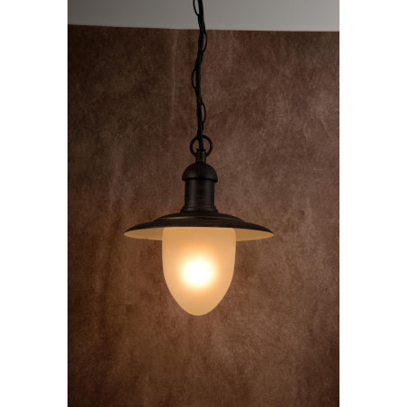 Lucide ARUBA - Suspension Intérieur/Extérieur - Ø 25 cm - 1xE27 - IP44 - Rouille