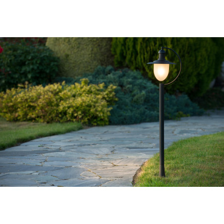 Lucide ARUBA - Lanterne / lampadaire exterieur - Ø 25 cm - 1xE27 - IP44 - Noir
