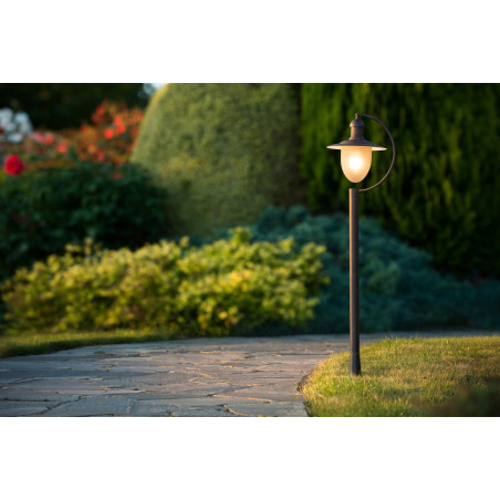 Lucide ARUBA - Lanterne / lampadaire exterieur - Ø 25 cm - 1xE27 - IP44 - Rouille