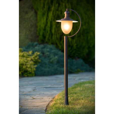 Lucide ARUBA - Lanterne / lampadaire exterieur - Ø 25 cm - 1xE27 - IP44 - Rouille