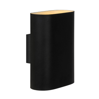 Lucide OVALIS - Applique murale - 2xE14 - Noir - L 16 x P 8 x H 20 cm - Noir / Blanc