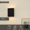 Lucide OVALIS - Applique murale - 2xE14 - Noir - L 16 x P 8 x H 20 cm - Noir / Blanc