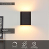 Lucide OVALIS - Applique murale - 2xE14 - Noir - L 16 x P 8 x H 20 cm - Noir / Or Mat / Laiton