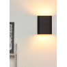 Lucide OVALIS - Applique murale - 2xE14 - Noir - L 16 x P 8 x H 20 cm - Noir / Or Mat / Laiton
