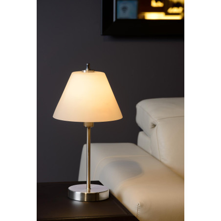 Lucide TOUCH - Lampe de table - Ø 22 cm - 1xE14 - Chrome Dépoli
