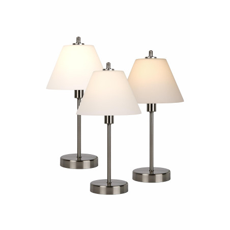 Lucide TOUCH - Lampe de table - Ø 22 cm - 1xE14 - Chrome Dépoli