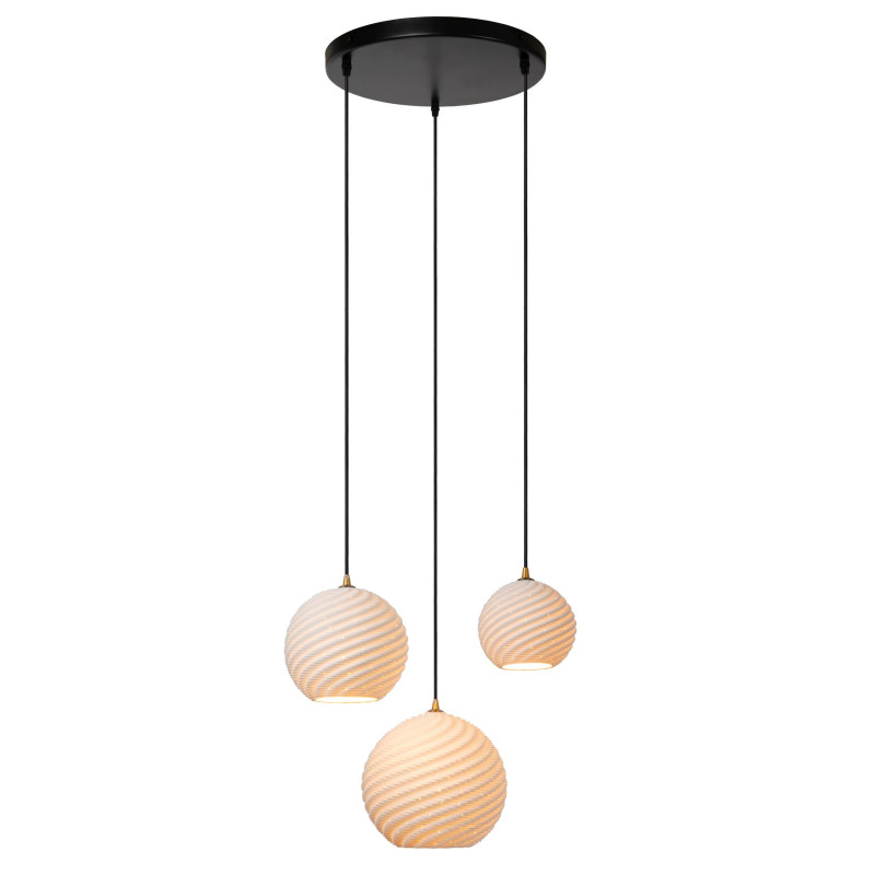 Lucide BINA - Suspension - Ø 40 cm - 3xE27 - Blanc