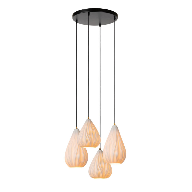 Lucide CINZIA - Suspension - Ø 55,5 cm - 4xE27 - Blanc